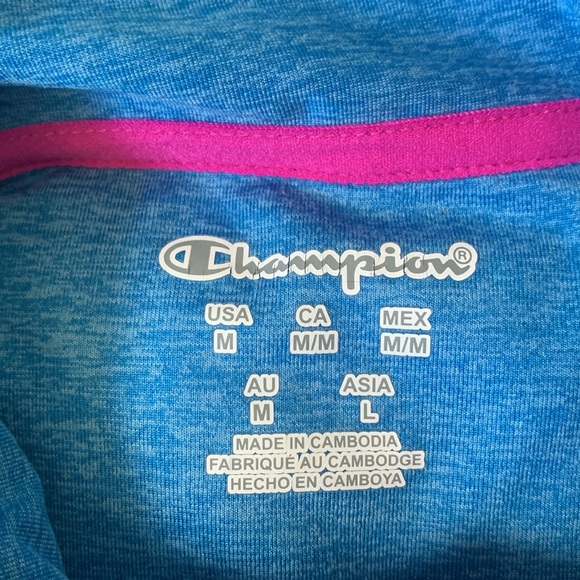 Champion heathered sky blue zip front stretch long sleeve jacket/sweater EUC - Picture 2 of 6